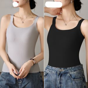 MiiOW | Áo ba lỗ nữ màu trơn MiiOW không dây đeo vai Áo khoác ngoài mùa xuân hè 2025 Áo ngực tích hợp không cần mặc