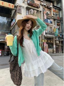 plus Size Pure Desire Sweet Strap Vest Womens Casual Layering Skirt Cover up Slimming Top Cake Skirt Slim Fit Women