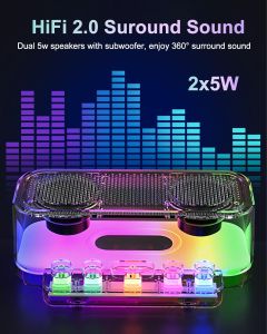 【Ready Stock】Portable Bluetooth Speaker with Keyboard Wireless Speaker Subwoofer RGB light for Laptop