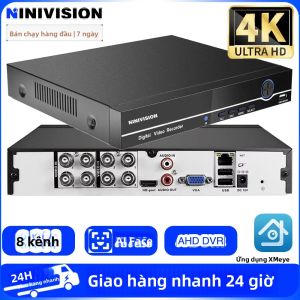 Đầu Ghi Hình DVR 8 Kênh 4K AHD-N Lai Hỗ Trợ Camera HD 8MP AHD TVI CVI CVBS IP Giao Diện BNC Khe Cắm Ổ Cứng SATA