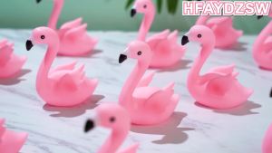 Pink Flamingo Rubber Duckies 12PCS Bulk Flamingo Bath Toys for Kids Small Flamingo Rubber Duck Cake Decorations Classroom Prizes