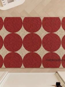 Red Festive Anti-Slip Entrance Mat Customizable Dirt Resistant Door Mat Modern Chinese Style PVC Machine Knitted Home Textile