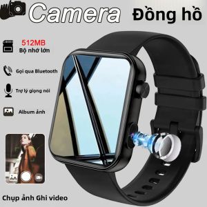 Đồng Hồ Thông Minh 512M Có Camera Ghi Video Theo Dõi Sức Khỏe Thể Dục Cuộc Gọi Bluetooth Đồng Hồ Thể Thao Chống Nước Dành Cho Android iOS