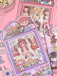 25 Pcs Aki Dressing Up Stickers PET Cute Journal Sticker Diary Decoration DIY Change Dress Aki酱换装贴纸变装贴
