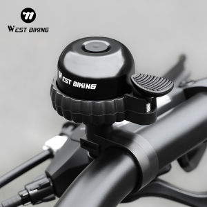 WEST BIKING กระดิ่งรถจักรยาน100db อะลูมินัมอัลลอยจักรยานมินิแตรกันน้ำกันสนิมกระดิ่งจักรยานเสือหมอบ MTB กริ่งการขี่จักรยานเพื่อความปลอดภัยอุปกรณ์เสริมการขับขี่