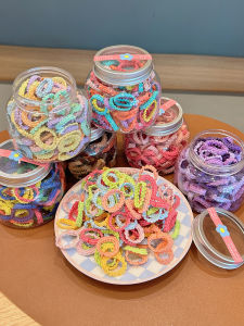 Korean Style Childrens Hair Ties Candy Colored Edge Small Hair Bands Girls Hair Accessories Non-Damaging Hair Elastic Bands
