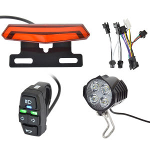 Ebike Front and Rear Brake Light System with Switch Adapter Cable High Brightness LED Lights for Night Safety