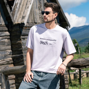Enjeolon | Cool Feeling Summer Retro Letter Print Short Sleeve T-shirt