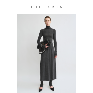 Merino Wool V-Neck Knit Dress New Winter Style