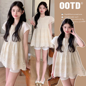 Bộ Đồ Bầu Cua Mùa Hè Mới Ngọt Ngào Thời Trang Thon Gọn Rộng Rãi Thêu Váy Bầu Cua Áo + Quần Đệm Bụng Hai Mảnh