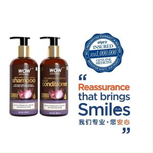 Wow Skin Science Onion Red Seed Oil Shampoo 300ml | Controls Hair fall | Sulphate & Paraben Free | For Men & Women