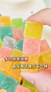 [ Hàng mới] Combo 300g Kẹo hổ phách trái cây nhiều màu sắc/ kẹo đá quý thủ công kẹo pha lê mềm thơm ngon ăn vặt đã nghiền