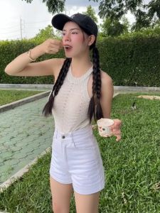 MesubShop 🌈 เสื้อแขนกุด ผ้าไหมพรม ทอลายฉลุ 💖 รุ่นนี้คือต้องมี น่ารักม้ากก ผ้าบางใส่สบาย เซ็กซี่เว่อร์ รุ่น 7919 รีโมท