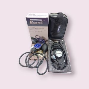 Baxtel Aneriod Sphygmomanometer With Black Deluxe Stethoscope