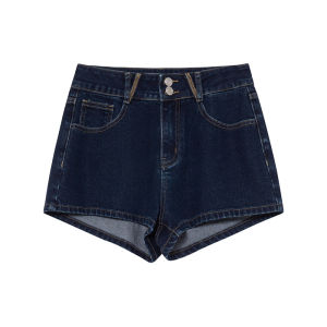 Bộ Quần Short Denim Cổ Điển Cho Nữ Mùa Hè Bộ Đồ Hai Mảnh Cao Cấp Có Hiệu Ứng Thon Gọn Áo Sơ Mi Và Quần Short Denim