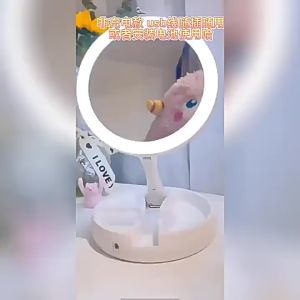 Foldable LED Light Mirror x10 Magnify USB Make Up Table Lamp Travel Cermin Lampu 带灯化妆镜子折叠桌灯