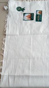 Sorban Ronce Polos Hitam Putih Surban Rumbai Haji ALMINA Bahan Halus