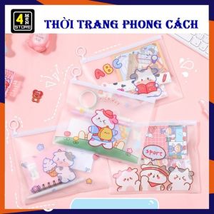 Combo 10 Túi Zip Khóa Kéo Họa Tiết Dễ Thương Size 21 x 17cm Đựng Bút Mĩ Phẩm Đồ Dùng Học Tập Vớ Du Lịch Chống Thắm Nước / Túi bảo quản quần áo vật dụng bền dẻo dai tiện lợi