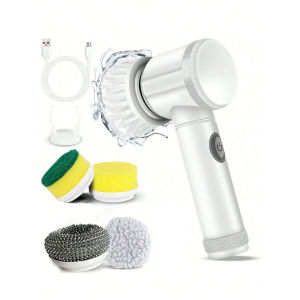 Electric Spin Scrubber Rechargeable Cordless Cleaning Brush with Replaceable Heads IPX6 Waterproof for Kitchen Floor Tile