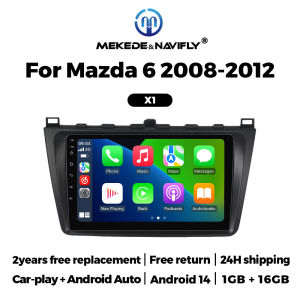 NaviFly Android 14 Car Radio Intelligent System 2GB+32GB For Mazda 6 Mazda6 2008 - 2012 Wireless Carplay Multimedia Video Player