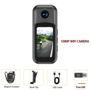 Camera Thể Thao Mini HD 4K Với Màn Hình Cảm Ứng 147 Inch WiFi 2.4G Ghi Hình Ngoài Trời 180 Độ °   Giá Đỡ Camera Xoay Góc Nhìn Người Thứ Nhất (POV) Đi Kèm