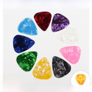 Skysonic Guitar Picks Storage Clip Metal Thick Celluloid Ukulele Nail Cover Guitar Accessories Wood Material Musical Instrument