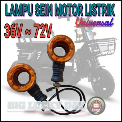 LAMPU SEIN LED SEPEDA MOTOR LISTRIK UNIVERSAL 36V-72V 1 SET KANAN KIRI MODEL BULAT UNTUK UWINFLY DF7 DF8 EXOTIC PACIFIC SELIS MOLIS TURN SIGNAL E-BIKE MOPED AKSESORIS SPAREPART PENGGANTI DIY CUSTOM KOMPONEN KENDARAAN LISTRIK PENINGKAT KEAMANAN BERKENDARA