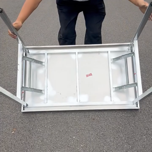 Folding Table Portable Stainless Steel Foldable Office Outdoor Furniture Dining Table Desk Coffee Table or Workbench Camping Table Picnic Table