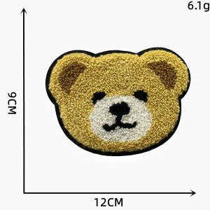 Small Cartoon Bear Head Embroidered Label Towel Fashion Patch Clothing Matching Patchwork DIY Sewing Accessories Home Fabric