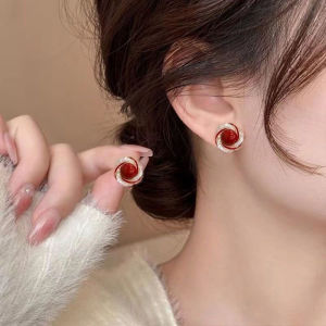 Fashion Elegant Rose Flower Zircon Pearl Ear Studs for Women Earrings Accessories