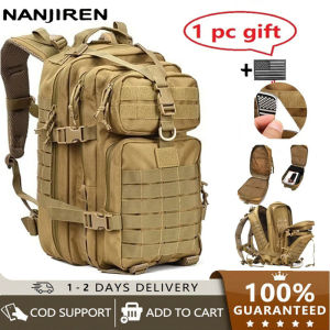 Nanjiren Outdoor Nylon Waterproof Backpack Tactical Bag For Sports Camping Hiking Fishing And Hunting 30L/50L 1000D