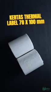 Kertas Thermal Label 78 x 100 mm isi 300 pcs Stiker Barcode Resi Online Shop Ekspedisi
