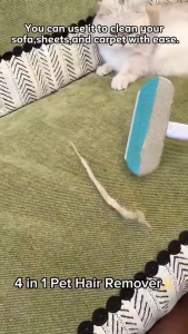 Lovinland Effective Dog Hair Remover Reusable Cat and Dog Hair Removal Cleaning Tool with Extra Long Handle Multifunctional Fur Lint Brush for Couch Furniture Carpet Clothes Bedding