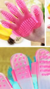 Sisir Telapak Tangan Pijat Bulu Hewan Pijat Kucing Pet Grooming Anjing Bahan Karet Silikon