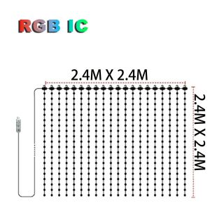 USB Curtain Light 400 LED Dynamic Pattern App Remote Christmas Party Holiday Home Wedding Birthday Festival Decor Ambient