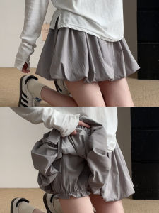 Váy Ngắn Thể Thao Màu Xám Cạp Cao Cho Nữ Mùa Hè Phong Cách Mỹ Quần Short Thể Thao Thường Ngày Màu Cam Nửa Thân