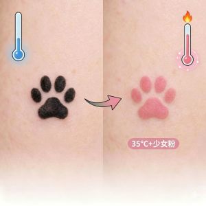 3 Pcs Cat Paw Temp Tattoos Thermal Sensitive Stickers Color Change Heat Activated Body Art Decals for Party Gift