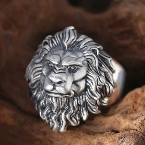 Cincin Elegan Desain Kepala Harimau Jantan (Adjustable)