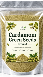 250mL Bottle Lokal Pantry Cardamom Green Seeds Ground | Premium Ground Spice | Natural Cooking Ingredient for Baking Cakes Cookies Bread Coffee Tea Rice Curries Desserts Marinades Homemade Spice Blends & Everyday Culinary Use