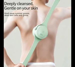Jaysuing(简素净) | Electric Rotating Shower Body Scrubber Cleaner Brush Double Handle Easy To Use Back Scrubbing Two Speed Exfoliator Bath Brushes
