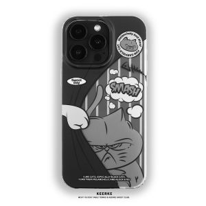 Dark Humor Garfield Graffiti Phone Case Creative Design Cartoon Personality Shell for 13 15 pro Max 14 pro