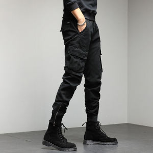 กางเกงทำงานผู้ชาย ผ้าฝ้ายแท้ บุขนแกะ กางเกงขายาวทรงหลวม กางเกงขายาวลำลอง ฤดูใบไม้ผลิและฤดูใบไม้ร่วง กางเกงขายาวทรงหลวม