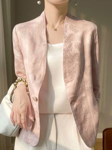 Spring Season Womens Suit Jacket Discount Clearance Loose Fit New Chinese Style High End Feeling Silk Surface Commute Fashion