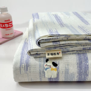 Thickened Pure Cotton Old Rough Cloth Bedding Set Three-Piece Set Towel Embroidery Single Bed Canopy New 2025 Dormitory Style