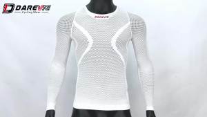 DAREVIE Cycling Jersey Seamless Compression Tight Mens Cycling Jersey Breathable High Elastic Fishnet Shirt Cycling Clothing