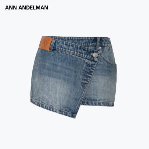 ANN ANDELMAN | Asymmetric Deconstructed Washed Denim Skirt