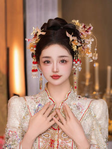 New 2025 Wedding Hair Accessories Chinese Style Dragon And Phoenix Gown Lantern Step Roach Pin Alloy Silver Gold Vintage Court