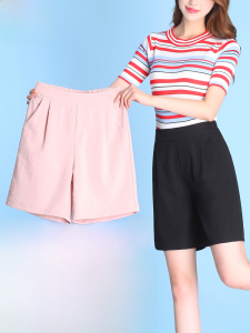 Quần Short Lụa Băng Mỏng Mùa Hè Cạp Cao Rộng Rãi Thường Ngày Cho Nữ Quần Dài Năm Điểm Cỡ Lớn