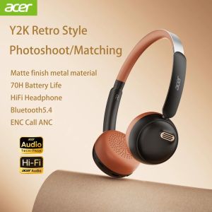 Acer | Acer OHW111 Bluetooth Headphones INS Retro Style Over Ear Wireless Earphone Bluetooth 5.4 HIFI Stereo Headset Gamer 70H Playtime