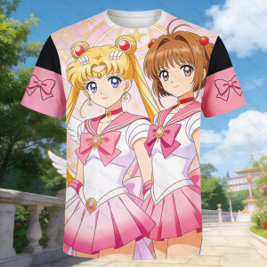 Bandai | 2026 Cardcaptor Sailor Moon Anime Graphic T Shirt Summer Mens Y2k Shirts Women t-shirts Casual Comfortable Trend Kids Tops